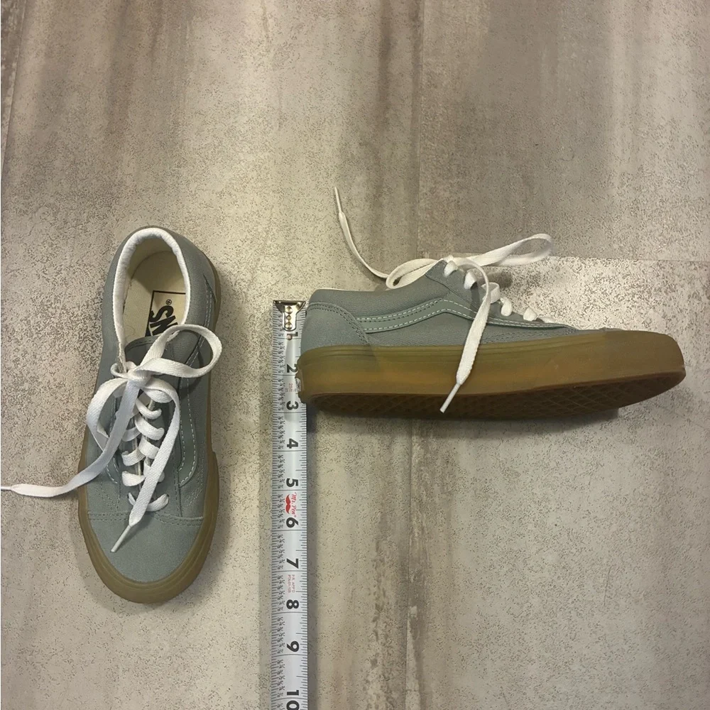 Vans Low-Top Sneakers in Dusty Blue with Gum Sole